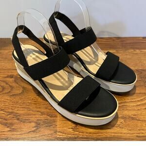 Madden NYC Talla Wedge Strappy Sandals Black Women’s Size 10 NWT